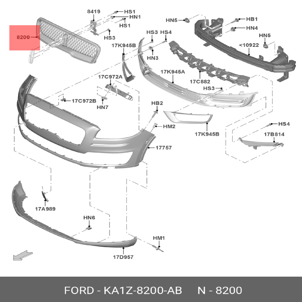 KA1Z8200AB China net low configuration with front standard For ford Lincoln NAUTILUS 19