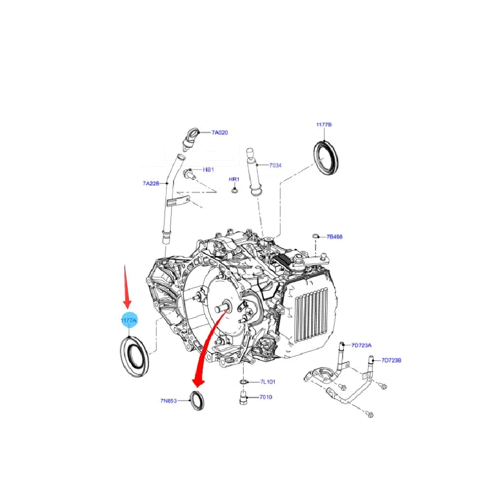 7E5P7H260CA 6E537J216BA Axle Oil Seal Left Small for Ford Mondeo 08-12.S-MAX