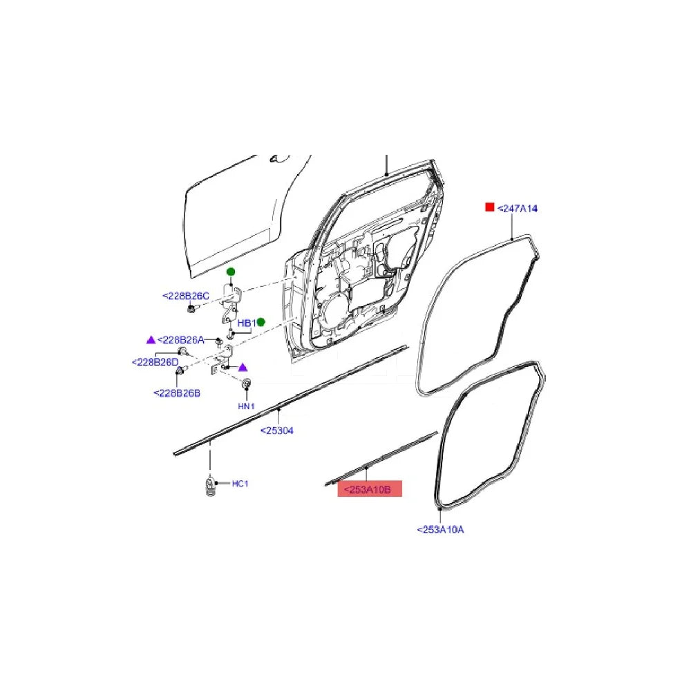 8S71A25605BB 8S71A25605BD 7S71A25605BE 8S71A25605BCRear Door Window Pressure Weatherstrip Outer Left For Ford Mondeo 08-12