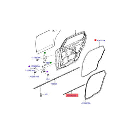 8S71A25605BB 8S71A25605BD 7S71A25605BE 8S71A25605BCRear Door Window Pressure Weatherstrip Outer Left For Ford Mondeo 08-12