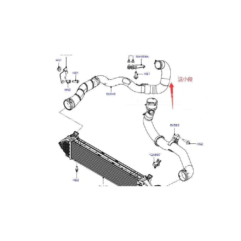 9G916C646BD1 9G916C646BD 9G916C646BD2 Intercooler Booster Pipe Rear Part For Ford Mondeo 08-12 2.0T
