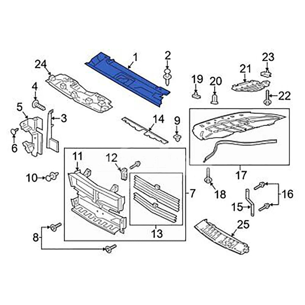 For Ford car Radiator Cover JR3Z8C291AA JR3B8C291AD5JA6 Radiator Top Cover Support Cover for Ford Mustang 2015 2018
