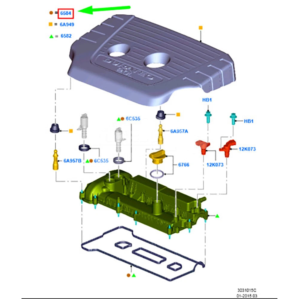 Gasket Set CM5E6D271AA Engine Cylinder Valve Cover Gasket Set for Ford Focus 12 2.0/Ecosport 18 2.0