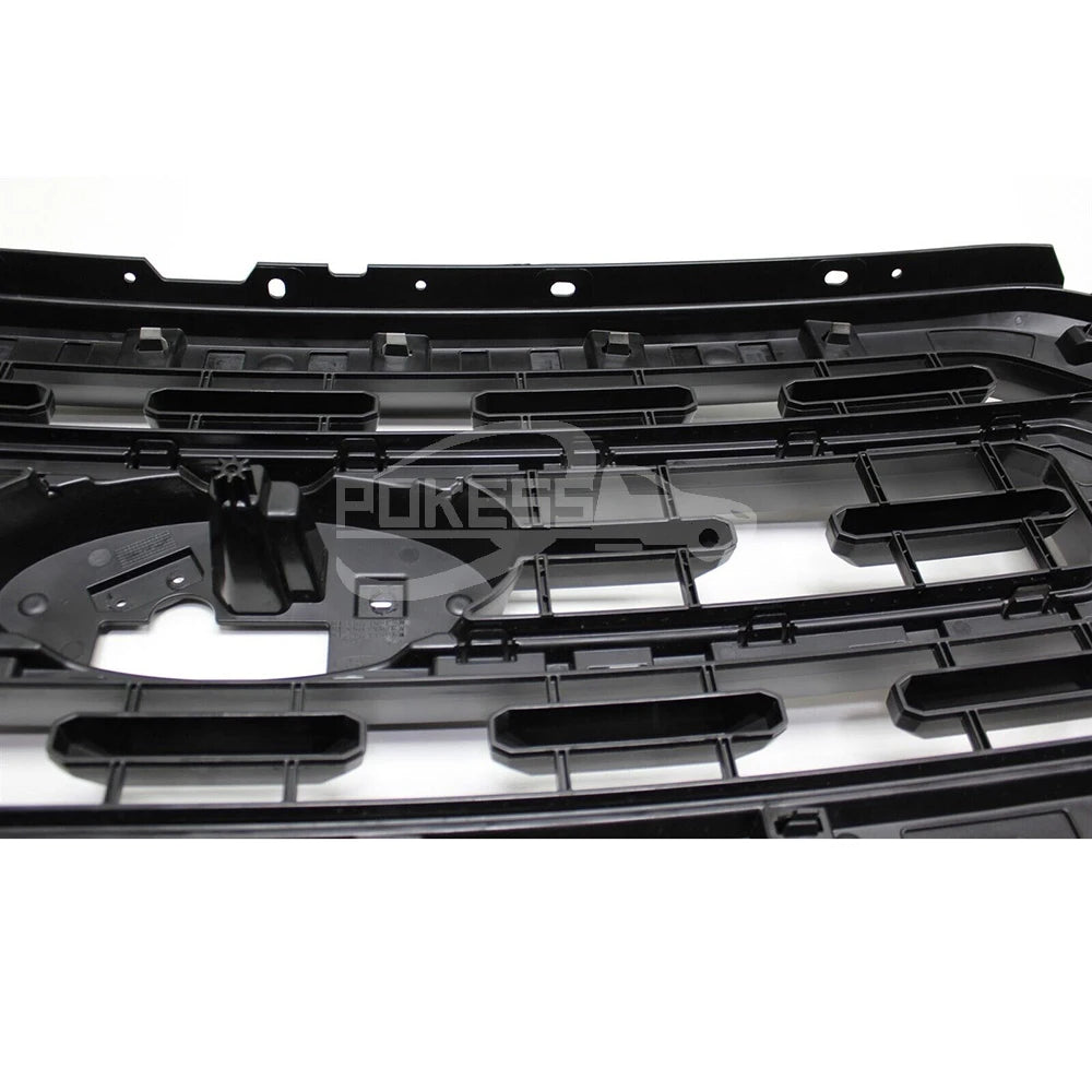 POKESS Grill Set ML3Z8200AA ML348200AD5YZ9 Black Leather Grill for Ford F150 2021-