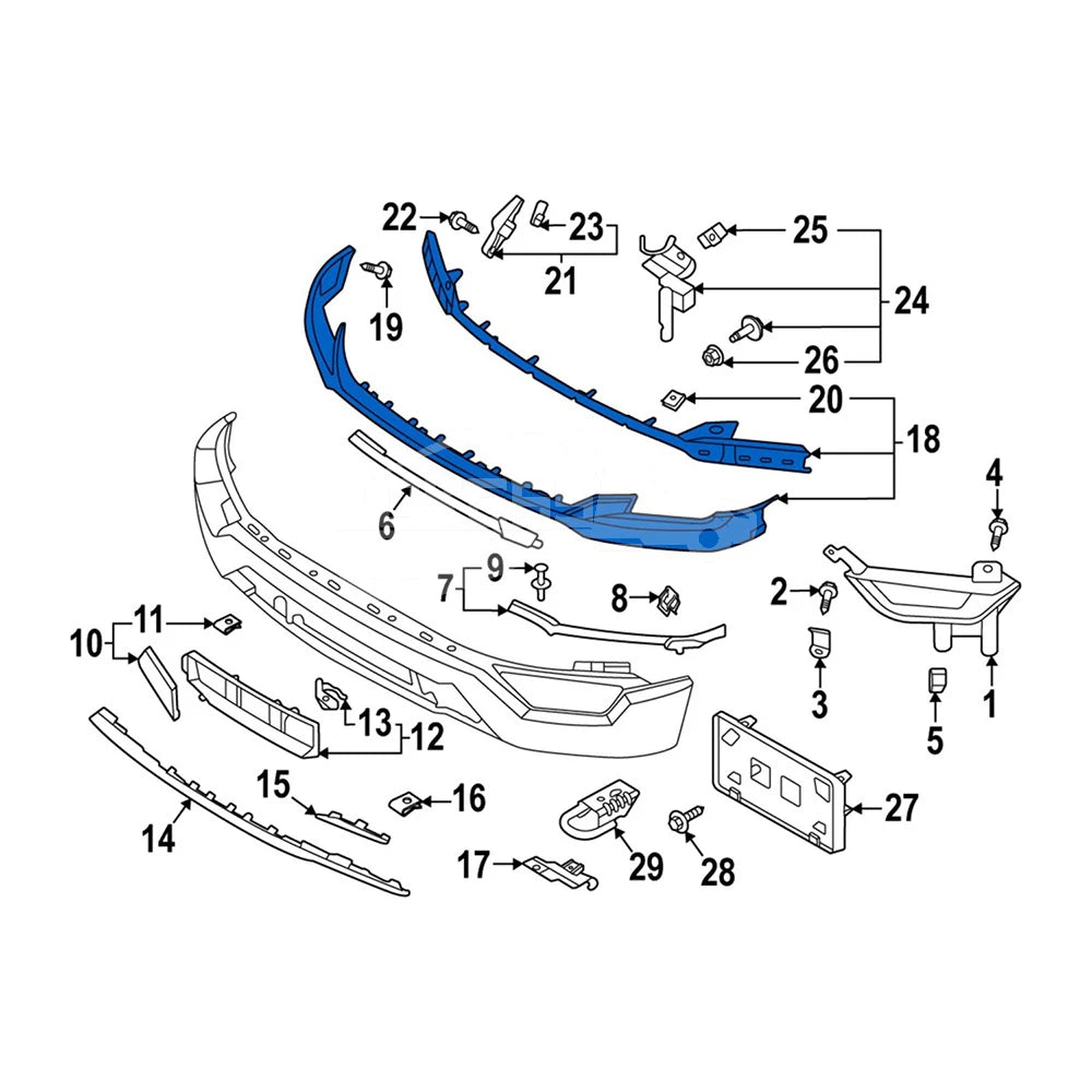 ML3Z17D957AAPTM ML3V17D957AFPRAA Front Bumper Upper for Ford F150 2021-(RAPTOR)