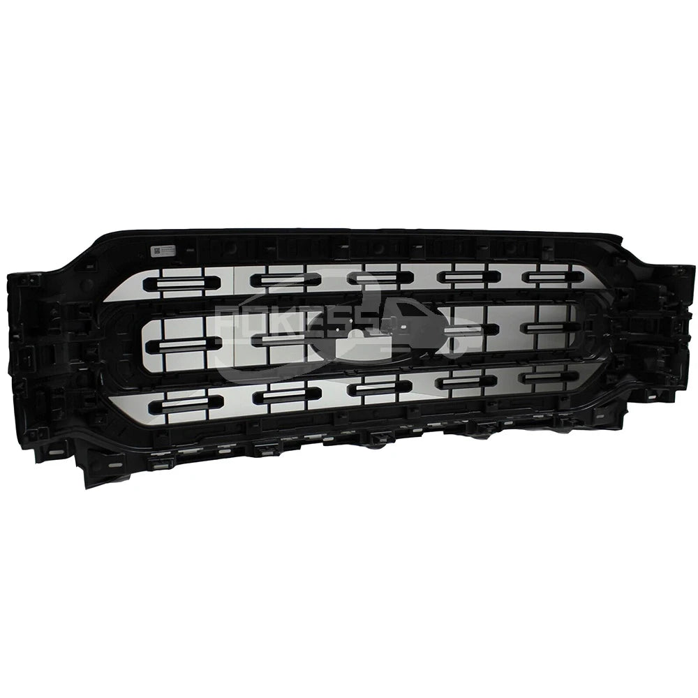 POKESS Grill Set ML3Z8200AA ML348200AD5YZ9 Black Leather Grill for Ford F150 2021-