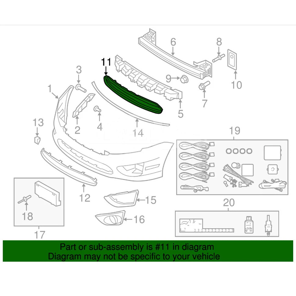AE5Z8200DA AE538150DA5YGY 4954919 Front Bumper Lower Grille for Fusion/Milan/Zephyr 2006-2012