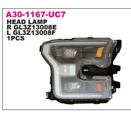 Right Headlight GL3Z13008C GL3Z13008D Halogen Headlamp for  Ford F-150 15-17