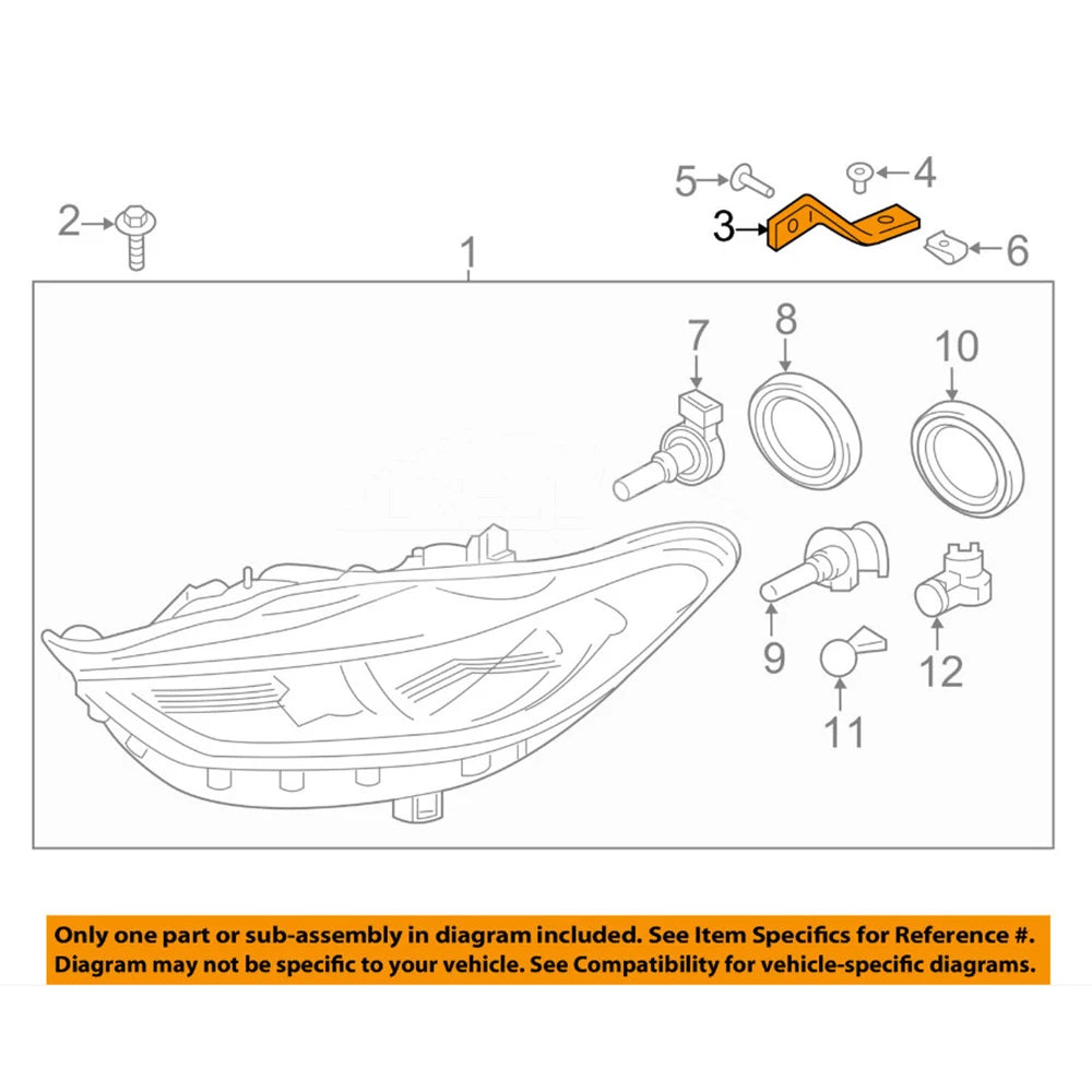 Headlight Bracket Repair HS7313A004CA LQ-MDO-338R Right Headlight Bracket for Ford New Mondeo 17