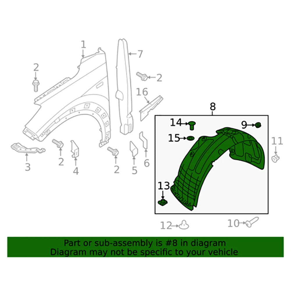 Car Body Parts Inner Fender Liner for HYUNDAI TUCSON 16-ON OEM Number 86812-D3000  Front Fender Iining