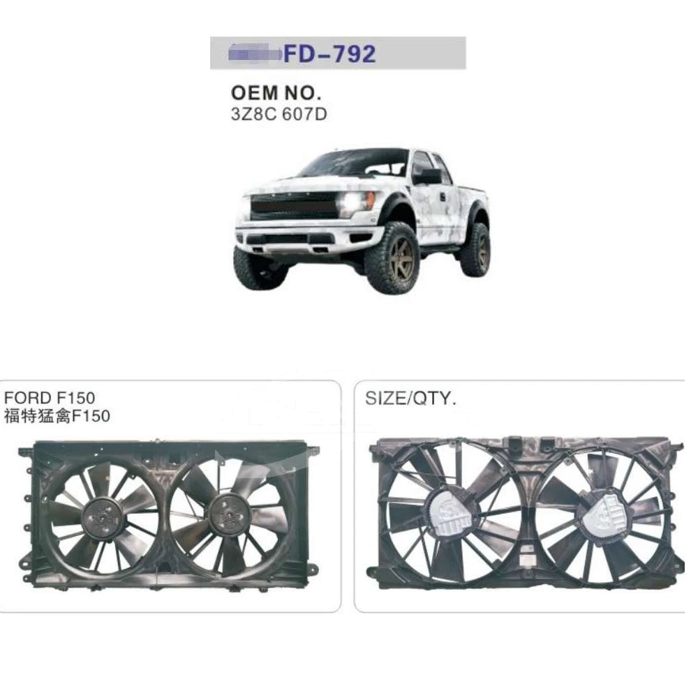For Ford F150 Accesorios HL3Z8C607D HL348C607AC Radiator Electric Cooling Fan for Ford Raptor F150 B9
