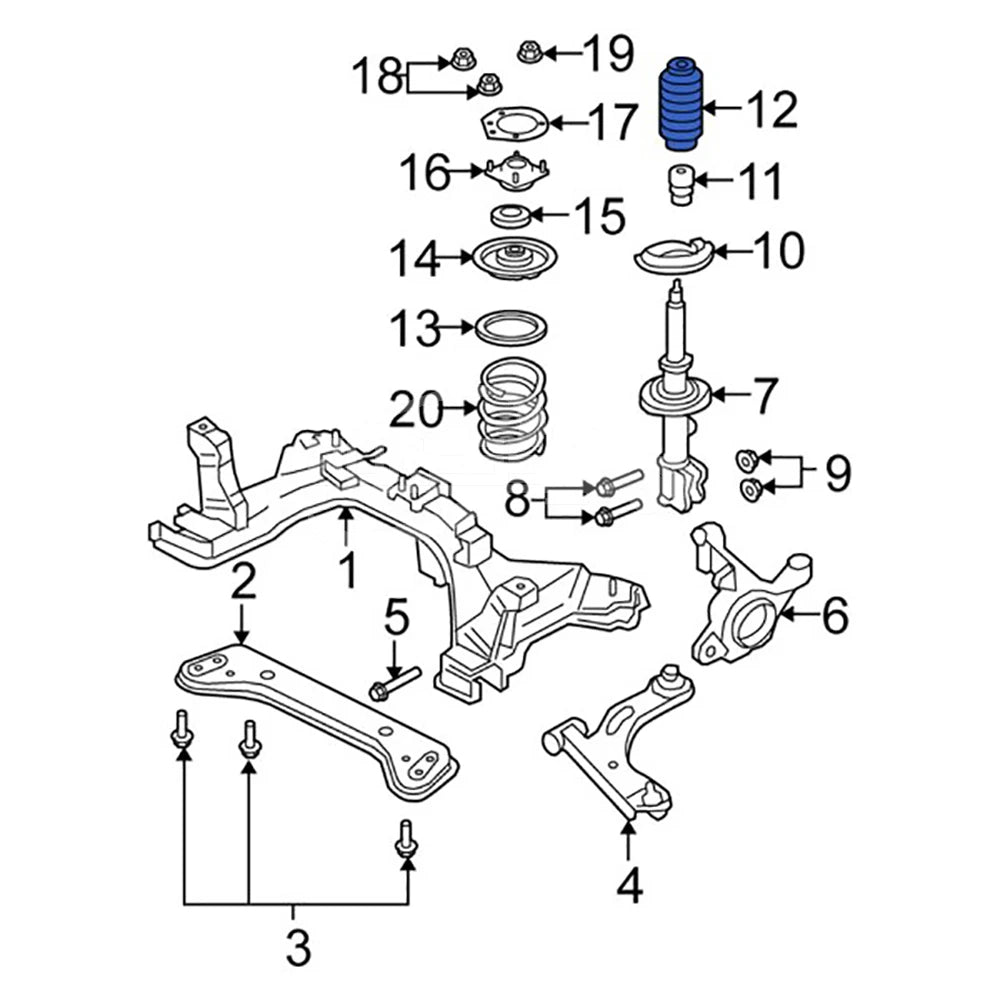Mariner Suspension OEM 9L8Z18A179A Front Shock Absorber Strut Boot Dust Shield for Ford 2001-2012 Ecosport Escape