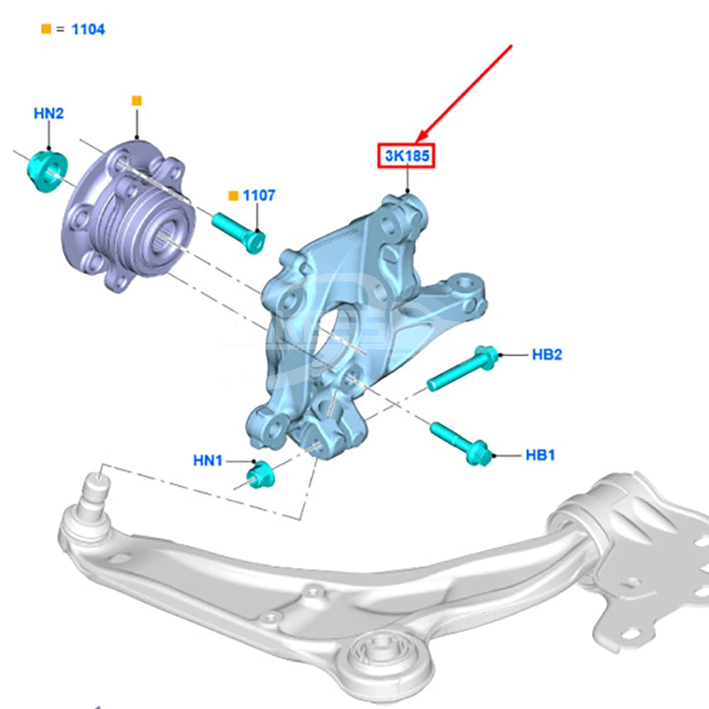 Front Left Steering Knuckle Arm F2GZ3K186A F2GC3K171AC F2GC3K171A3A Left Wheel Knuckle for 2015 Ford Edge