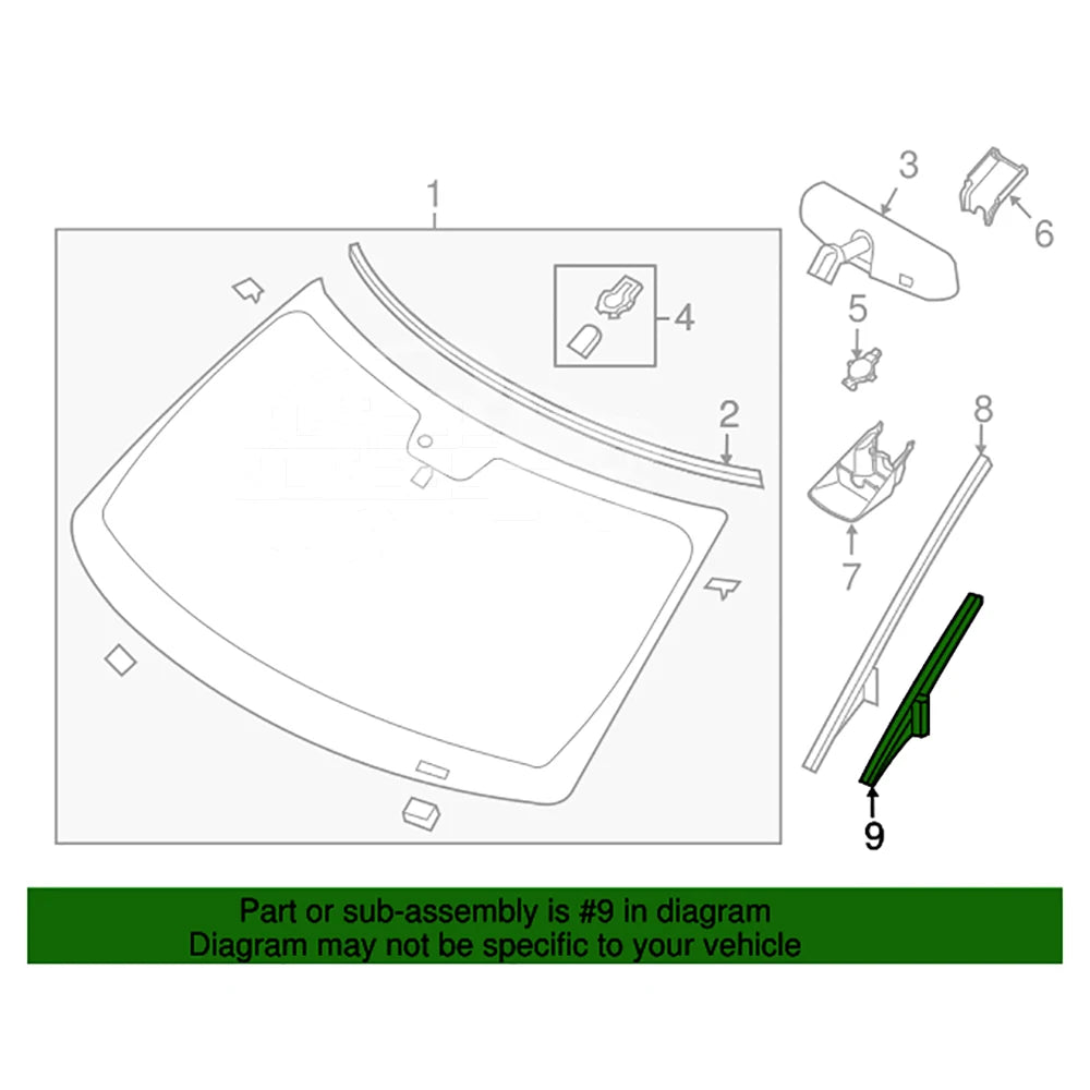 Car Windshield Molding BB5Z7803145BA Ford Explorer Windshield Molding Outer Trim Pillar For Ford Explorer 2011-2019
