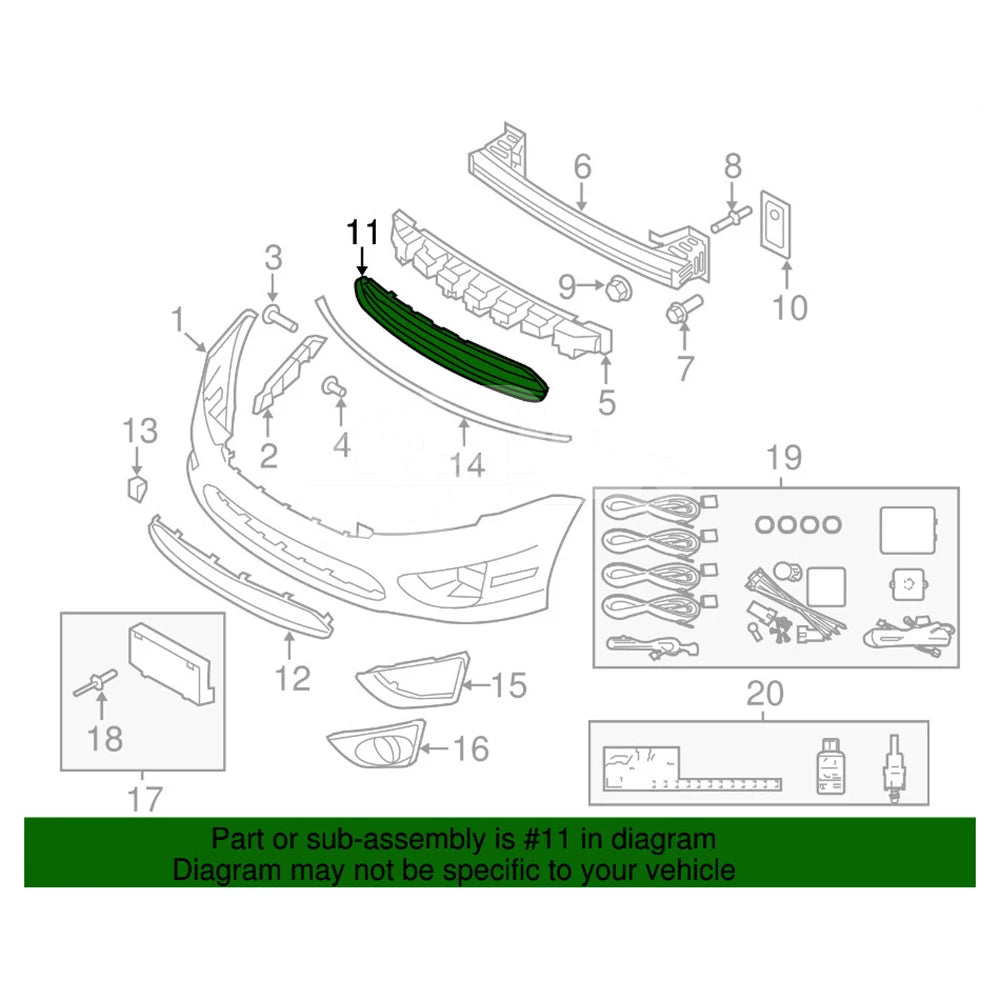 AE5Z8200DB AE5J8150DAW Front Bumper Lower Grille Sport for Fusion/Milan/Zephyr 2006-2012/MKZ DE 2007-2012