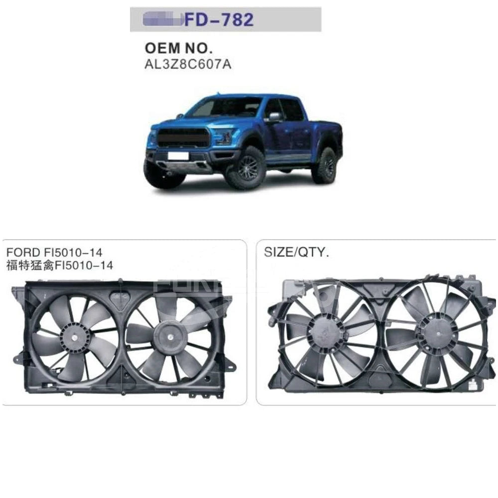 Best Car Ford F150 Cooling Fan AL3Z8C607A HL3Z8C607A Electric Radiator Cooling Fan for Ford Raptor F150 Expedition 2015-2017