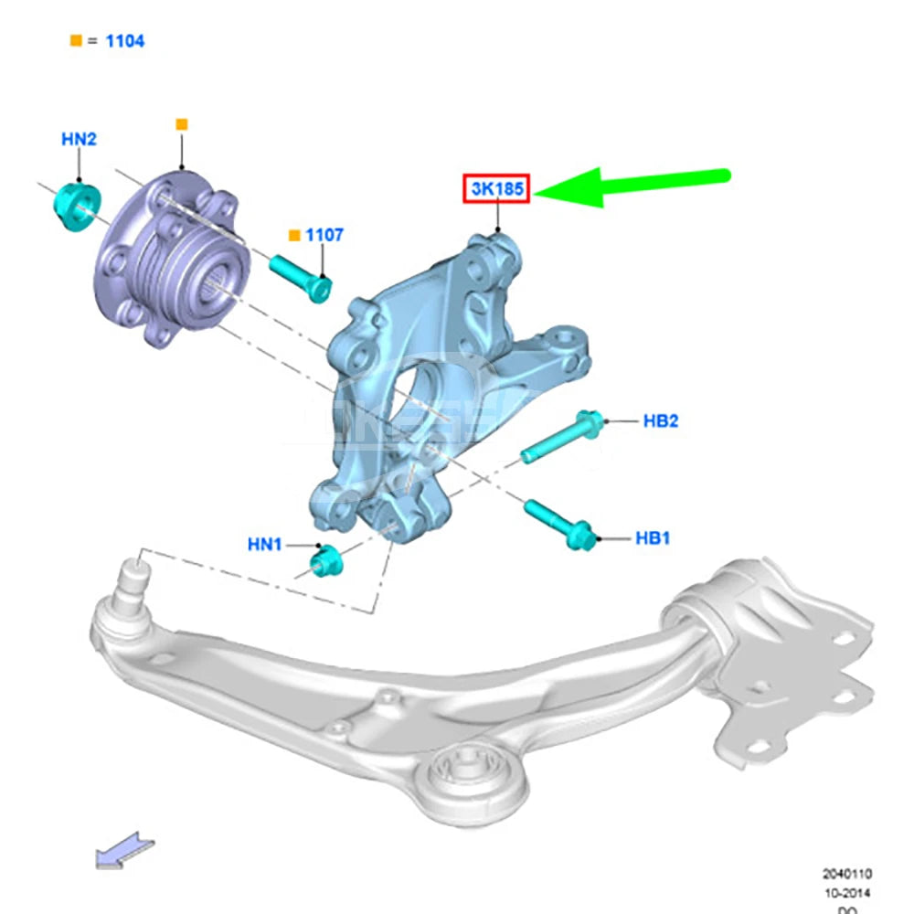 Front Right Axle Steering Knuckle Arm F2GC3K170AC Right Wheel Knuckle for 2015 Ford Edge Parts