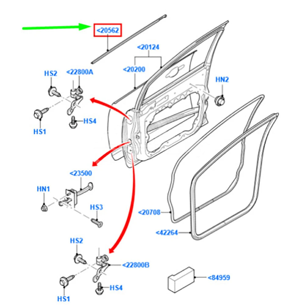 4M51A20562AG 4M51A20562AF 4M51A20562AJ 4M51A20562AH 4M51A20562AE Front Door Window Belt Weatherstrip for Ford Focus