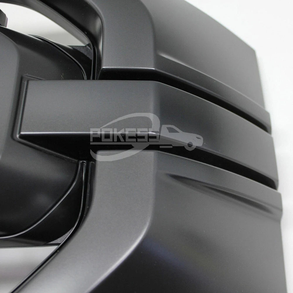 POKESS Grill Set ML3Z8200AA ML348200AD5YZ9 Black Leather Grill for Ford F150 2021-