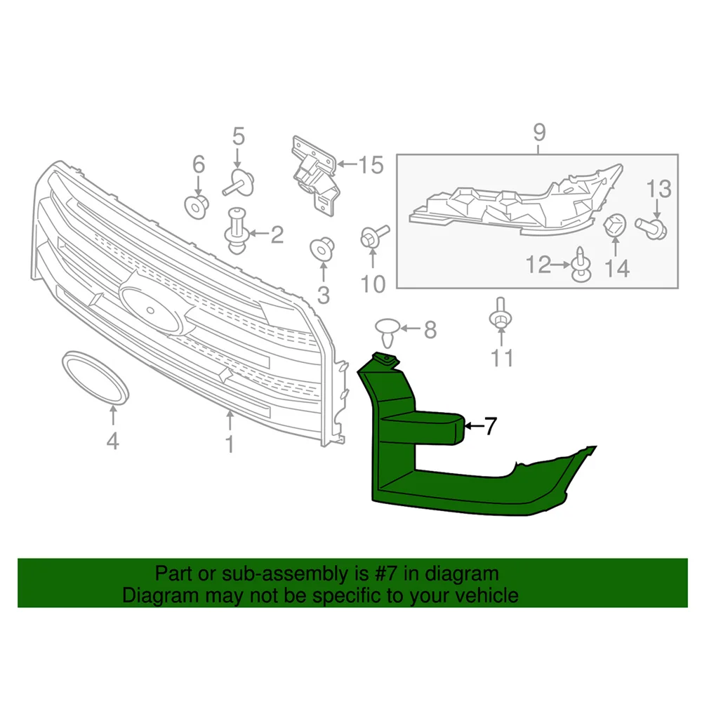 Raptor F150 Headlight Cover FL3Z17C754CGPRAA Right Headlight Cover for Ford F150 RAPTOR 2015-