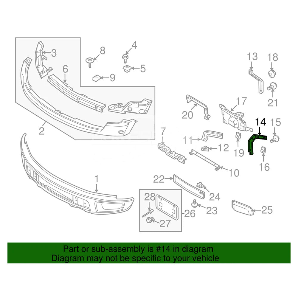 AL3Z17755A AL3V17755AB Left Front Bumper Bracket for Ford F-150 2012-2014