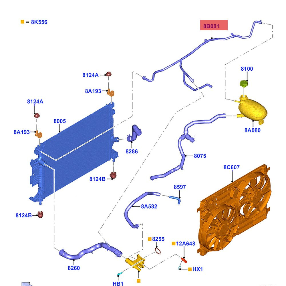GV61-8C012-TG GV6Z-8B081-B Water tank return pipe Radiator Hose Water Hose Ford kuga 2019 2018 2017 2.0