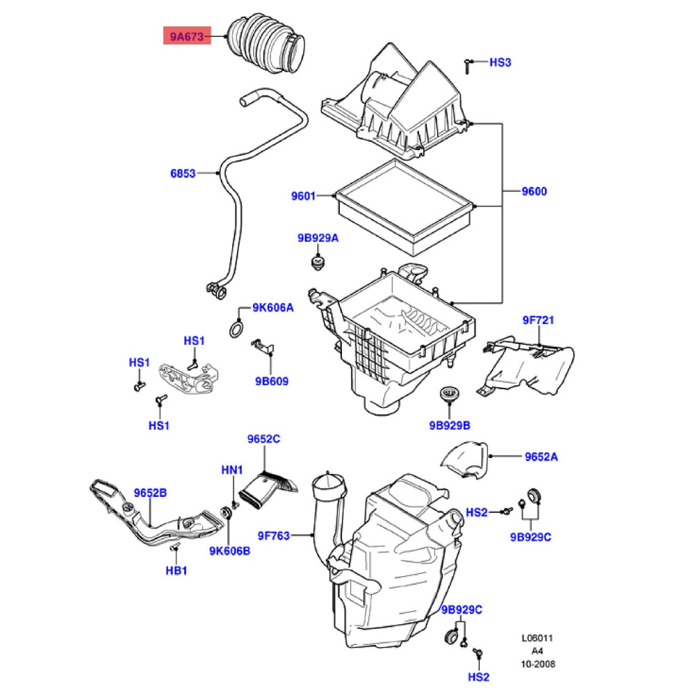 Manguera de entrada de aire para FORD Focus, tubo para modelos MK2, 1,8, 2,0, 2003-2008, 5M519A673AA, 3M519A673GC, 3M51-9A673-GC, 5m5m51-9a673-aa