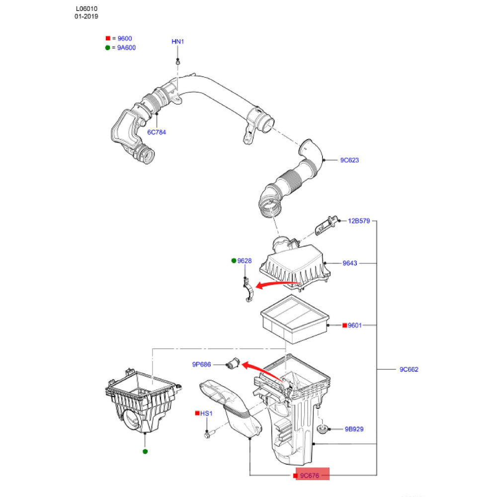 Auto parts Air Cleaner Intake Tube stores Hose air inlet for FORD ECOSPORT MK3 2018-  2127515 GN15-9C676-AC GN159C676AB GN159C676AA GN1Z9C675A