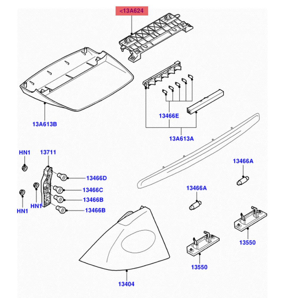 High mount brake light bracket For Ford Mondeo Focus MK2 Escort 1S71-F13A624-AB 1S7Z 13A624 A 1217369