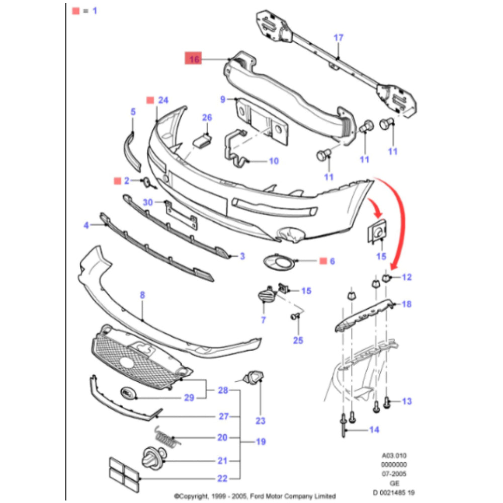 Front bumper without attachments For Ford MONDEO Mk III Tournament  1S71-17K876-AJ KKXE7P7Y