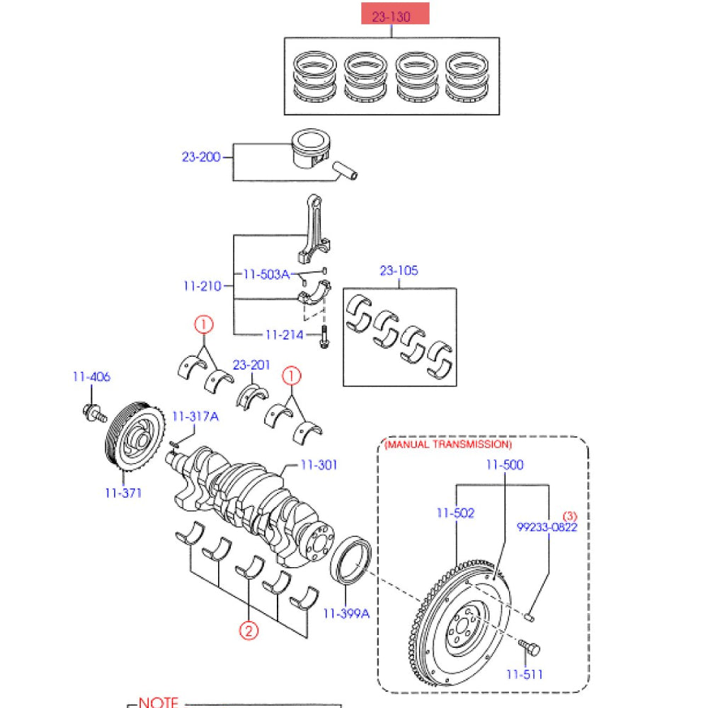 PISTON RING FOR FORD FIESTA MAZDA 2 DE3FS MZR 3 BK AXELA BK DEMIO DE3AS ZJ-VE 1.4 ZJY4-11SC0