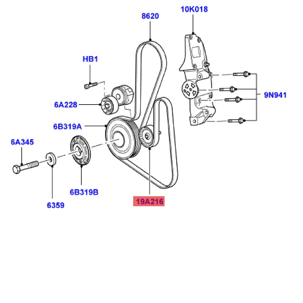 Hot sale Auto spare parts Belt Tensioner Pulley 4S7Q-19A216-JA 1387066 FOR FORD MONDEO MK2 MK3