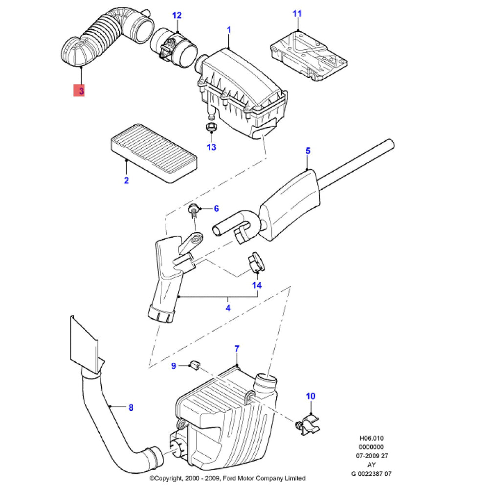 1S719C623 1S71-9C623 Intake Hose (Air HOSE)(Air Pipe) for Ford Focus FR874165-84 Mondeo MK2