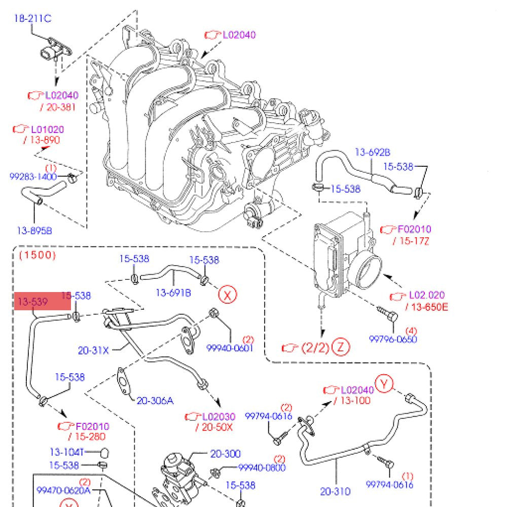 1370A EMISSION CONTROL SYSTEM (INLET SIDE) For Ford Fiesta MK6 Mazda 2 ZJ3813539 ZJ38-13-539