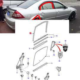 Rear Left  Right Auto Glass For Ford Mondeo MK3 2001-2007 1S71-F25825-AK 1S71-F25825-AH 1S71F-25824-AR 3S71-F25824-AA