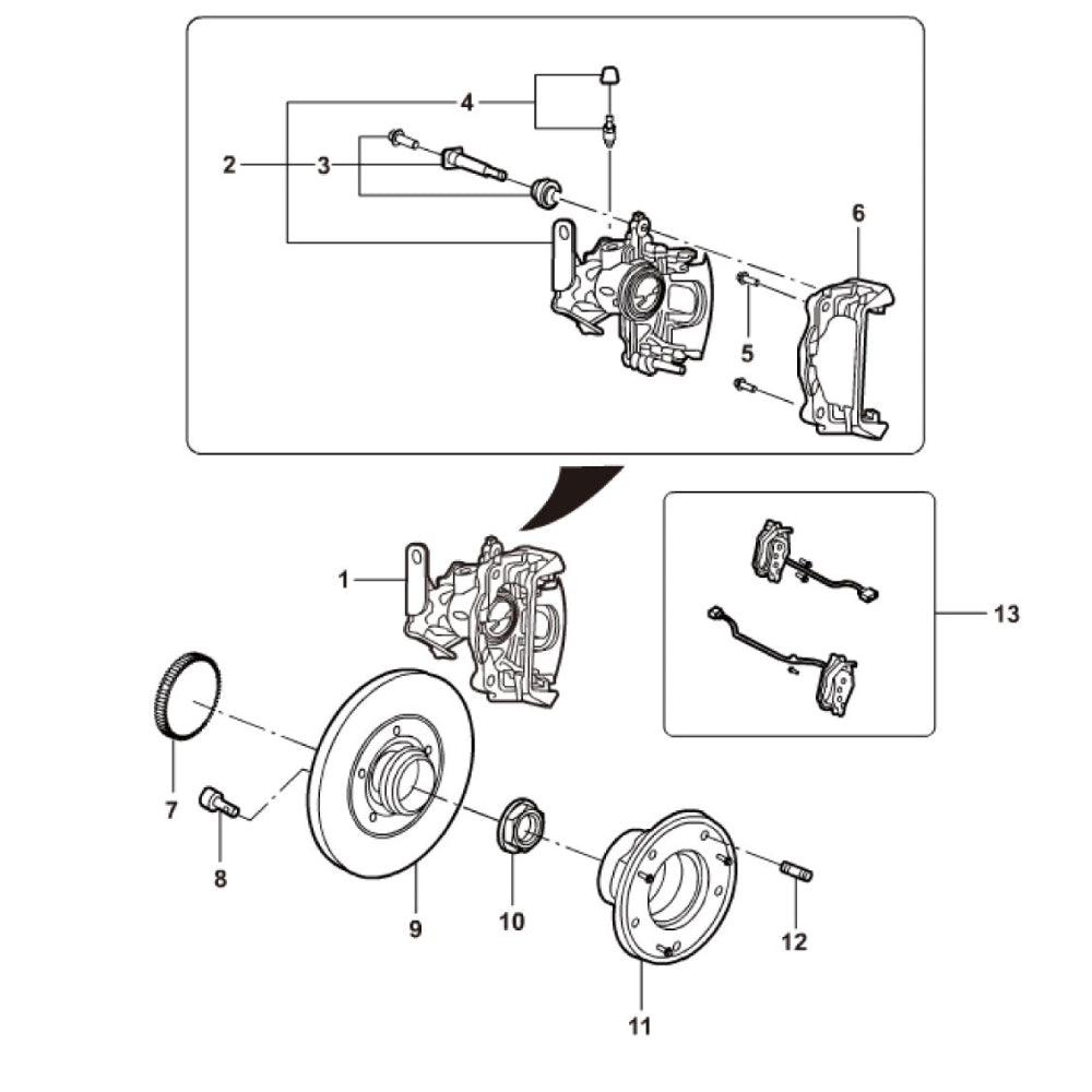 New Original H2MJ2C453AA  auto brake pads For Ford  TRANSIT V348