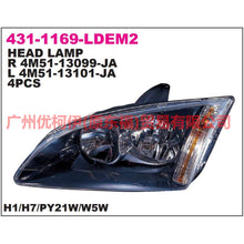 Load image into Gallery viewer, 5M5113W030AE headlight L black For Ford Focus BF 05-06