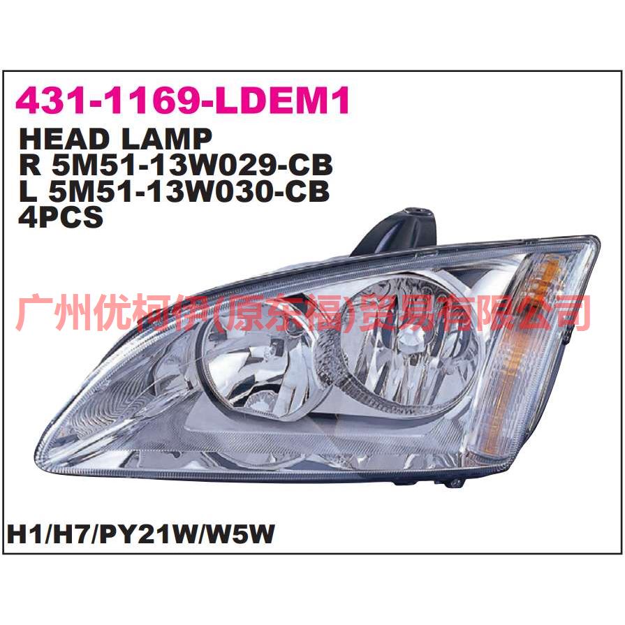 5M5113W030CF Headlight L White A For Ford Focus BF 05-06